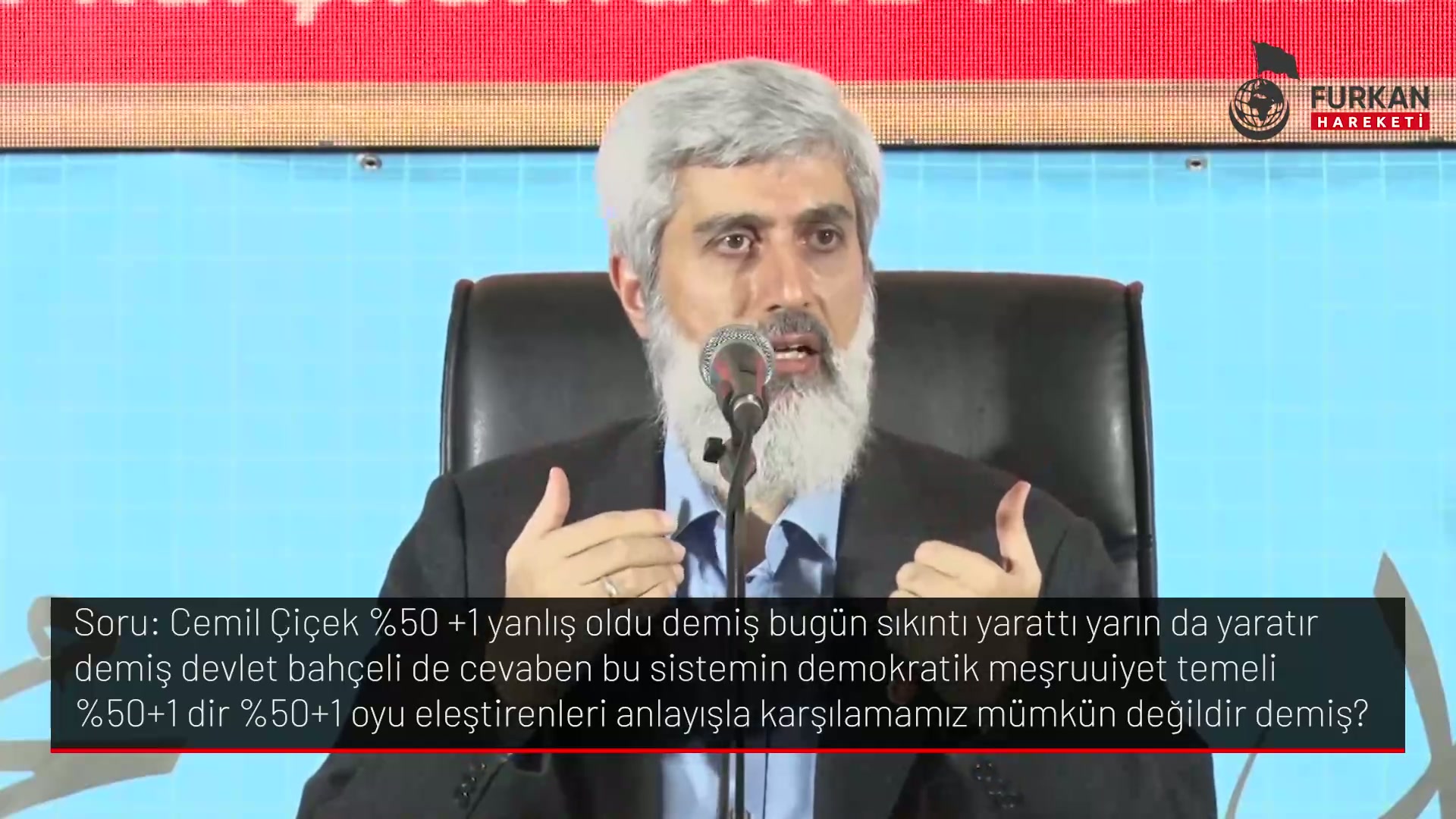 Cemil Çiçek %50 +1 yanlış oldu demiş bugün sıkıntı yarattı yarın da yaratır demiş devlet bahçeli de cevaben bu sistemin demokratik meşruuiyet temeli %50+1 dir %50+1 oyu eleştirenleri anlayışla karşılamamız mümkün değildir demiş?